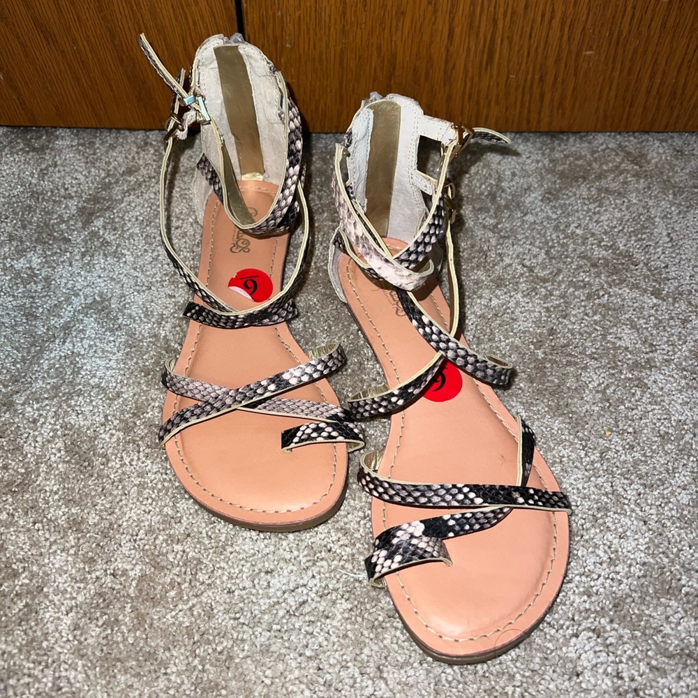 Snakeskin print sandals